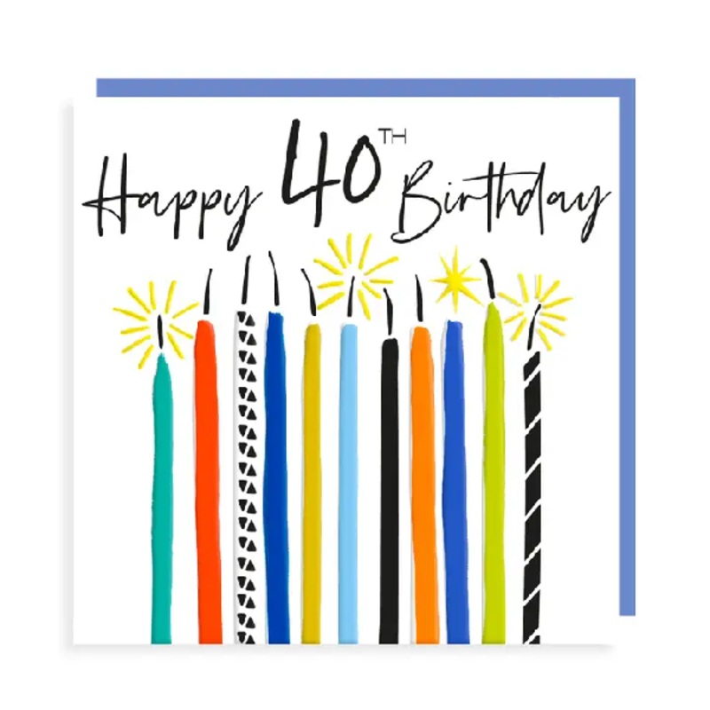 40th Candles Age Birthday Card