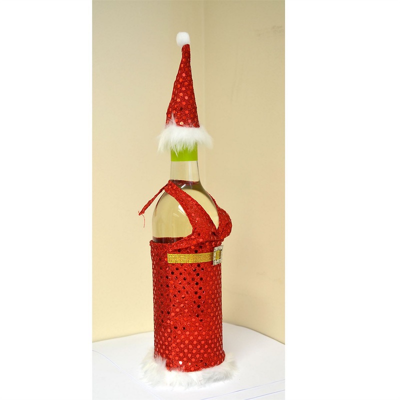 Christmas Wine Bottle Cover Gift Bags Lady Santa Xmas Party Decorations Home Bar Restaurants Pub Dcor Table Decorations