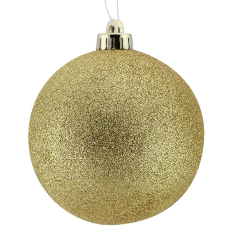 Gold Glittered Ball Ornament 6"