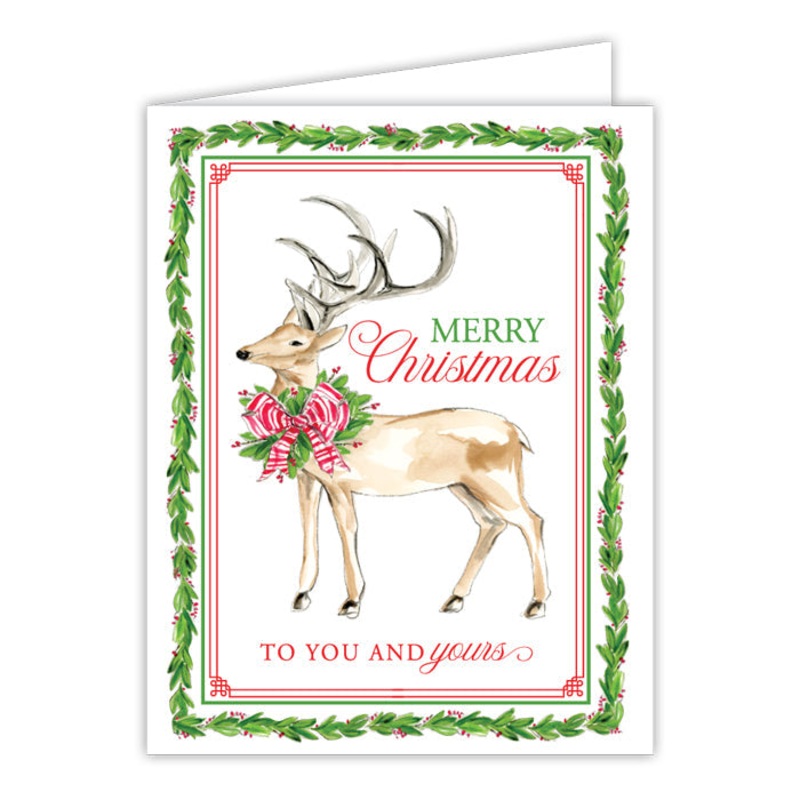 "Merry Christmas To You And Yours" Deer Greeting Card