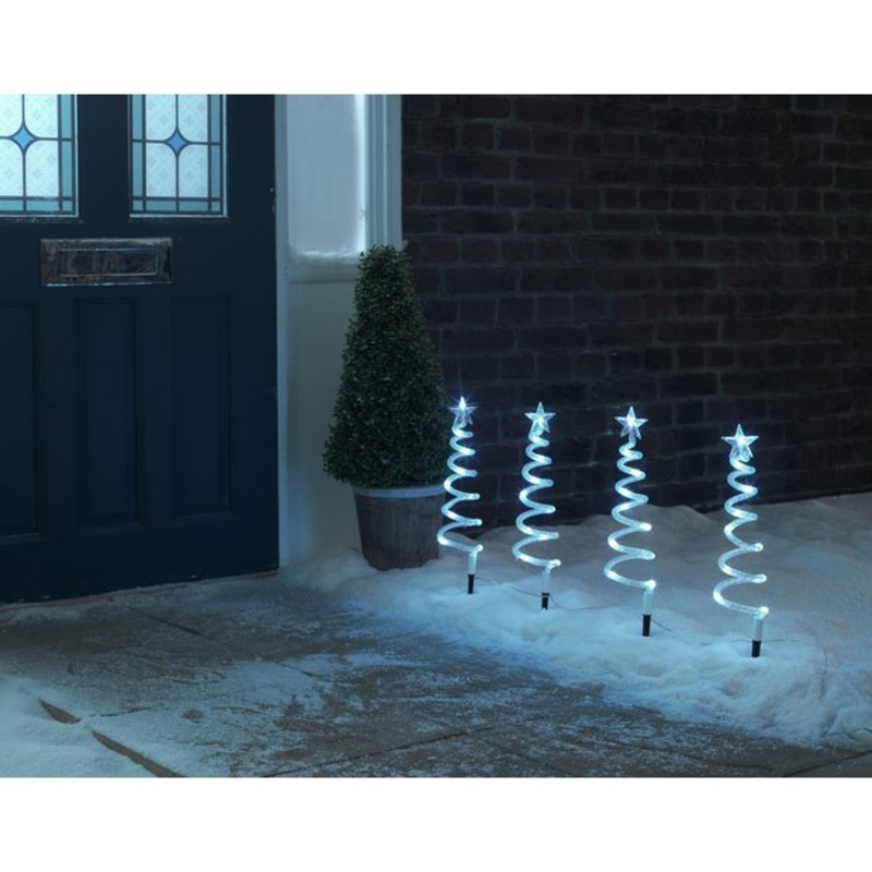 Habitat Pack of 4 Christmas Spiral Tree Path Finder Lights