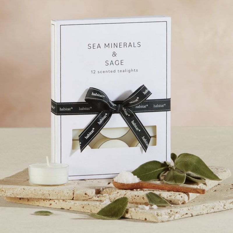 Habitat Tealight Candles - Sea Minerals & Sage - 12 Pack