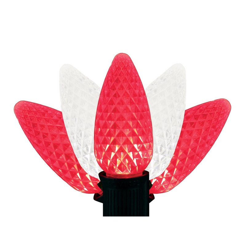 Holiday Bright Lights LED C9 Red/White 200 ct String Christmas Lights