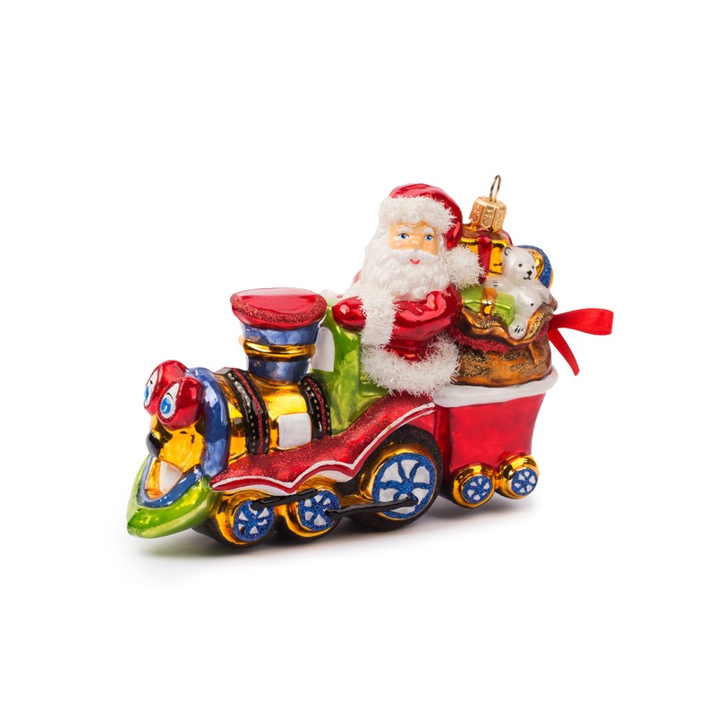 Huras Family Whimsical Holiday Locomotive Ornament