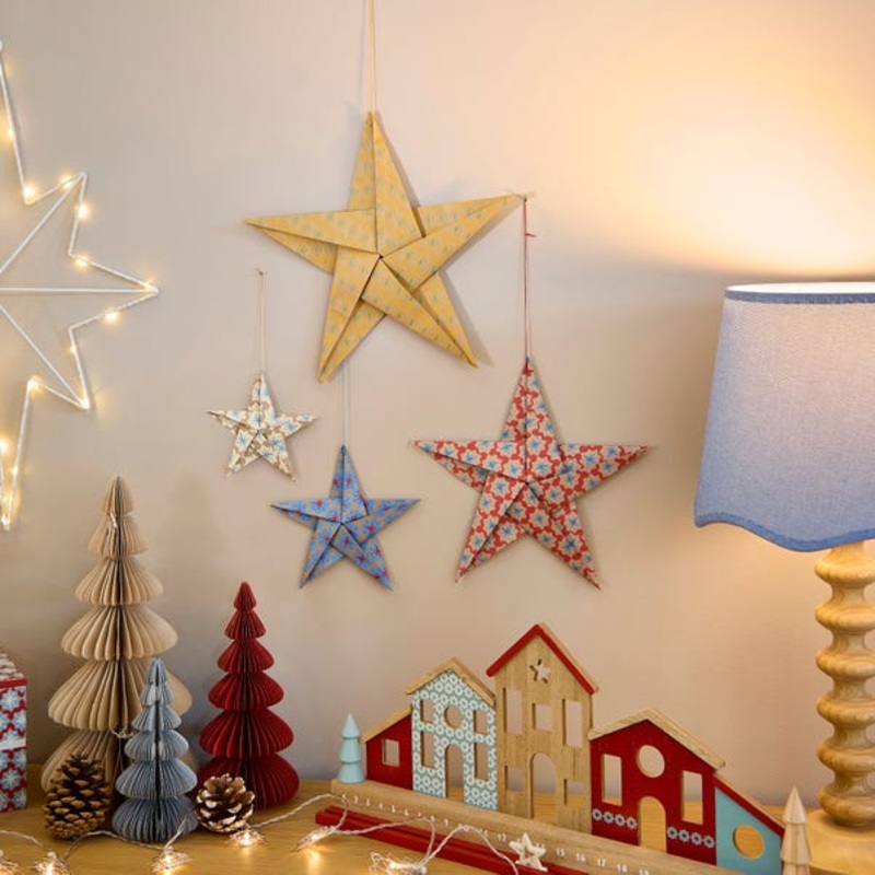 Pack of 4 Crafted Paper Stars