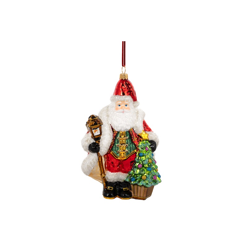 Huras Family Santa with Lantern and Christmas Tree Ornament