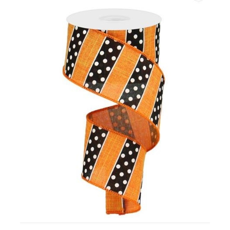 Polka Dot and Striped Ribbon 2.5"