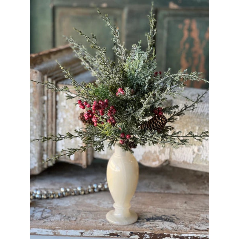 Divinity Berry Cedar 18" Pick