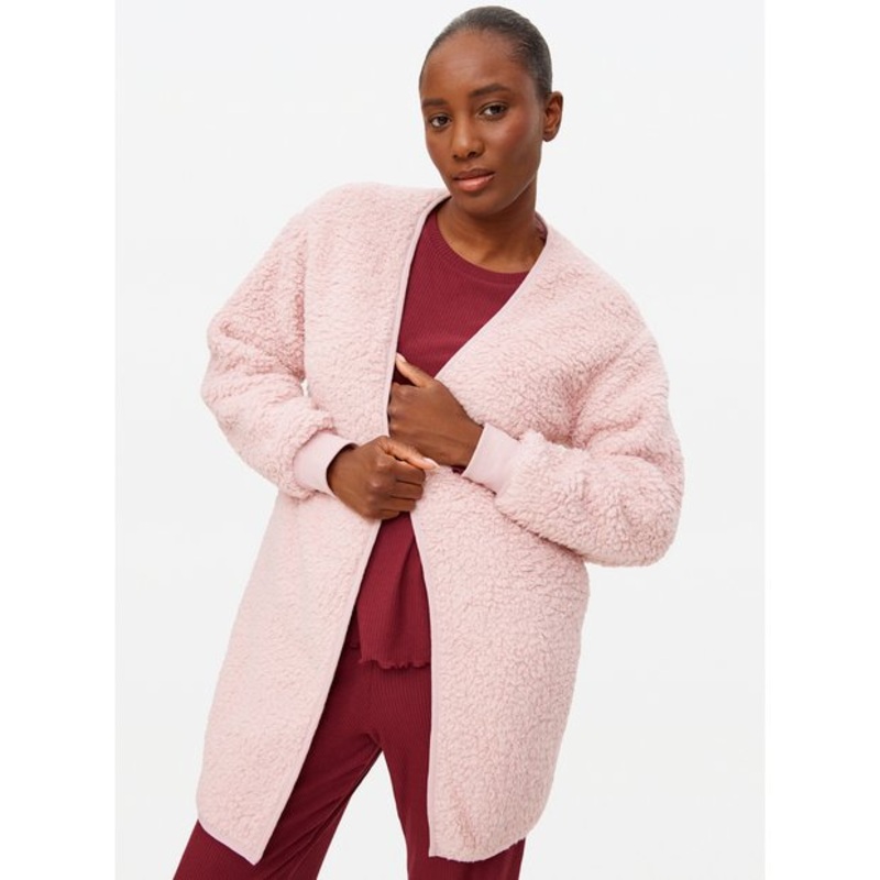 Pink Borg Fleece Coatigan  XL