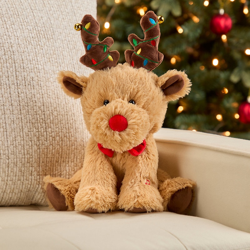 Singing & swaying Brown Sitting Reindeer