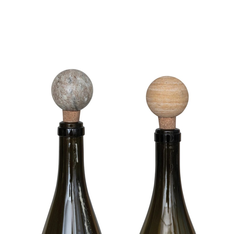 Marble & Cork Bottle Stopper - 2 Colors