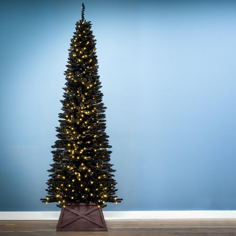 The Pre-lit 4ft Black Italian Pencilimo Tree with hinged branches