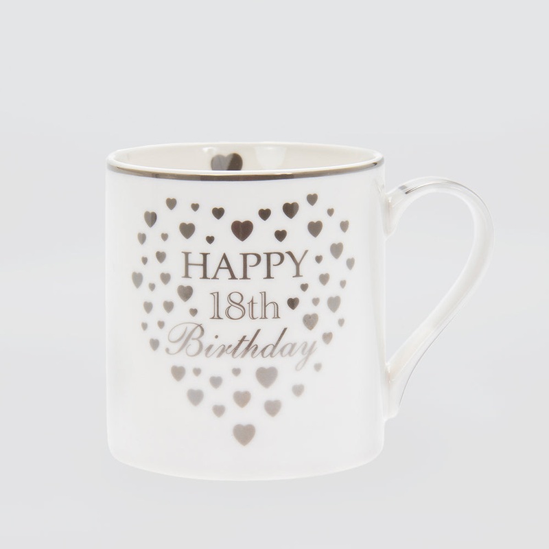 18th Mug 'Gold Hearts'