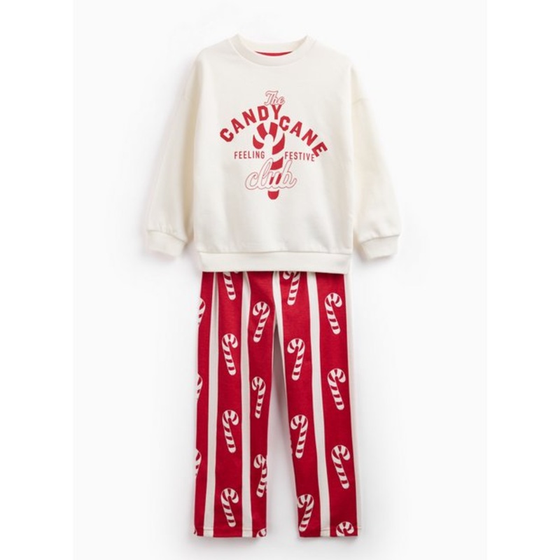 Matching Family Kid's Candy Cane Pyjama Set 6-7 years