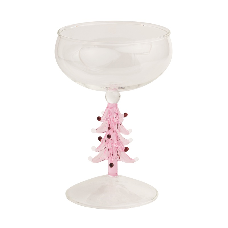 Pink Tree Coup Glass
