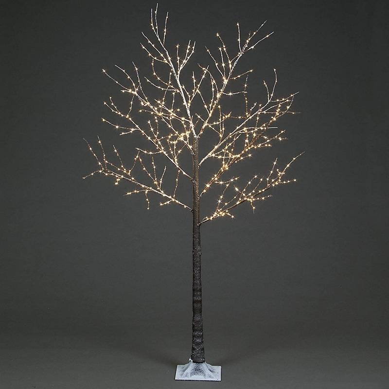 Snowtime 1.8m Copper Wire Frosted Brown Twig Tree With 600 Warm White LEDs