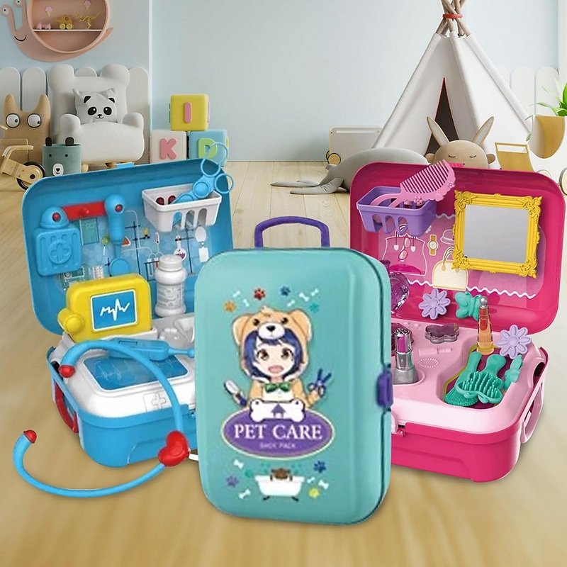 16Pc Girls Unicorn Fantasy Toy Set Backpack Role Play Kit Childrens Kids Xmas