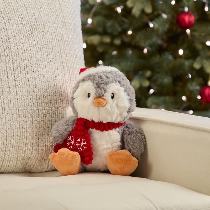 Sitting Christmas Penguin Plush toy - Grey