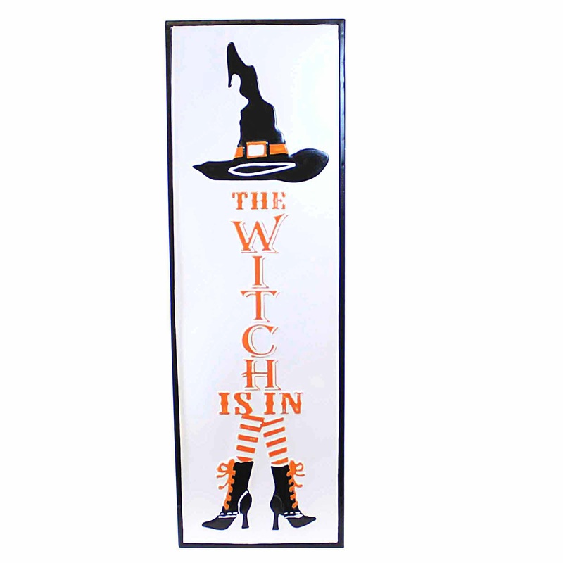 Painted Witch On Metal Sign 59724
