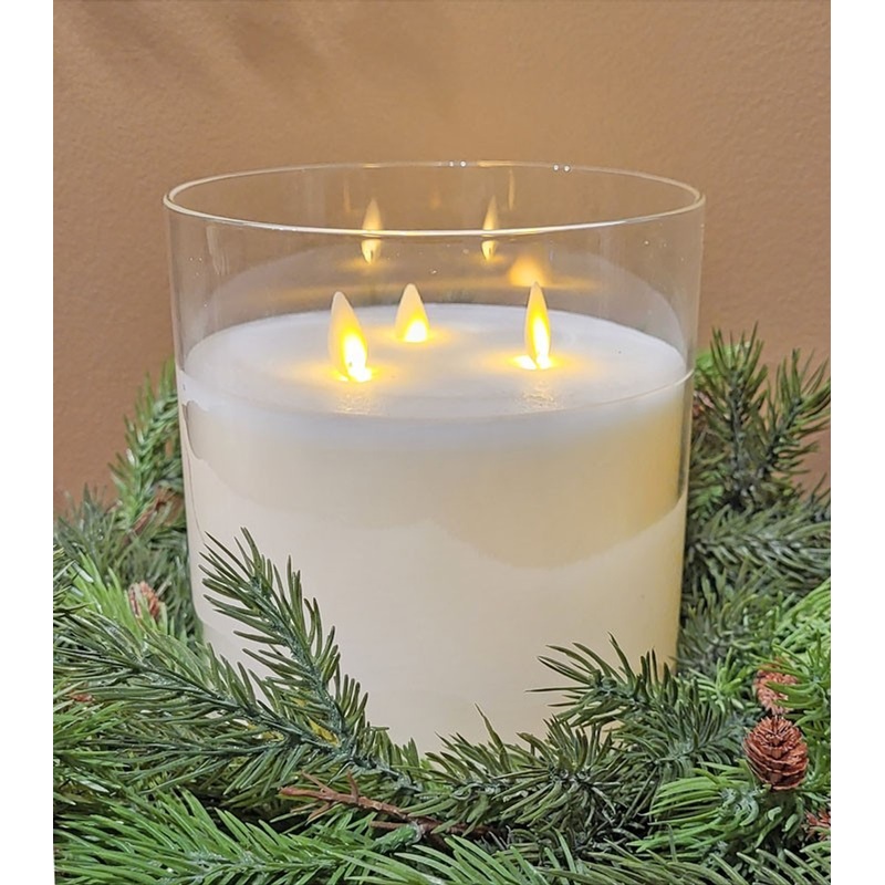 3-Wick Candle in Glass Container 6"
