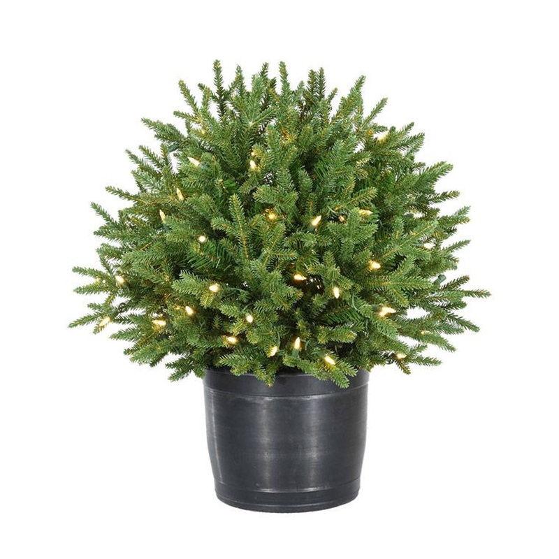 30" Norway Spruce Urn Filler  - Battery-Operated Clear LED