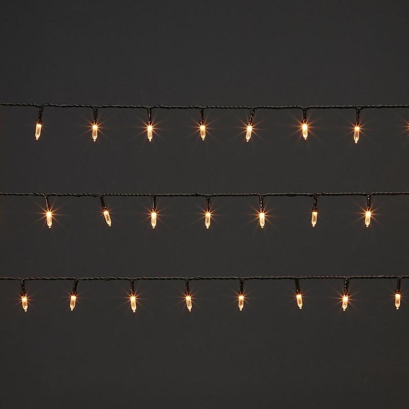 120 Warm white LED String lights With timer function & 11.14m Green cable