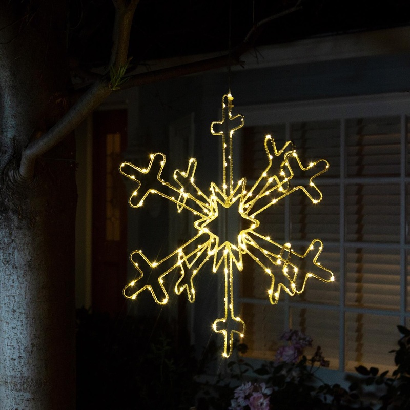 Alpine Hanging Snowflake 18 in. Porch Decor