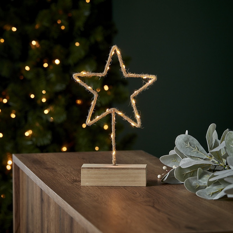 Warm white LED Star Freestanding Silhouette (H) 300mm