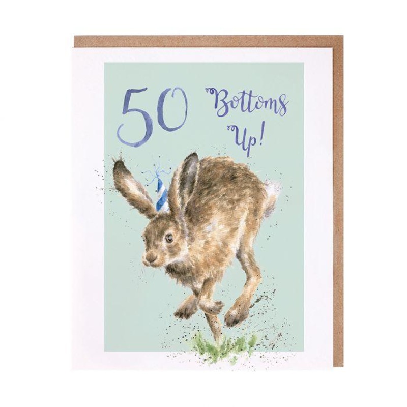 '50 Bottoms Up' Birthday Card