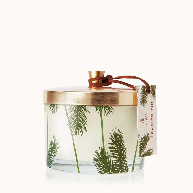Thymes Frasier Fir Pine Needle Poured 3-Wick Candle With Metal Lid 11.5 oz.