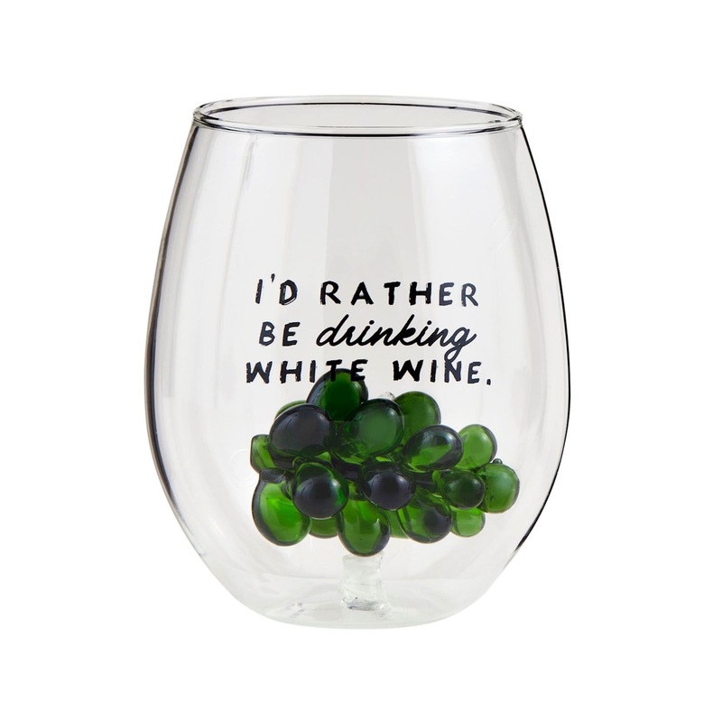 "I'd Rather Be Drinking White Wine" Stemless Wine Glass