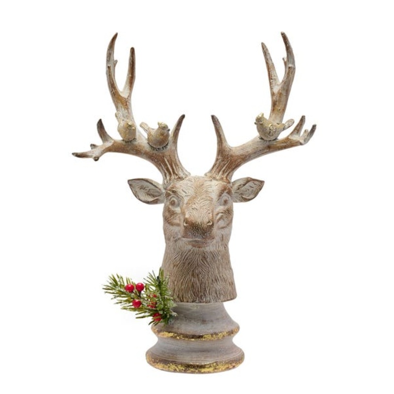 Wood Effect Stag Head