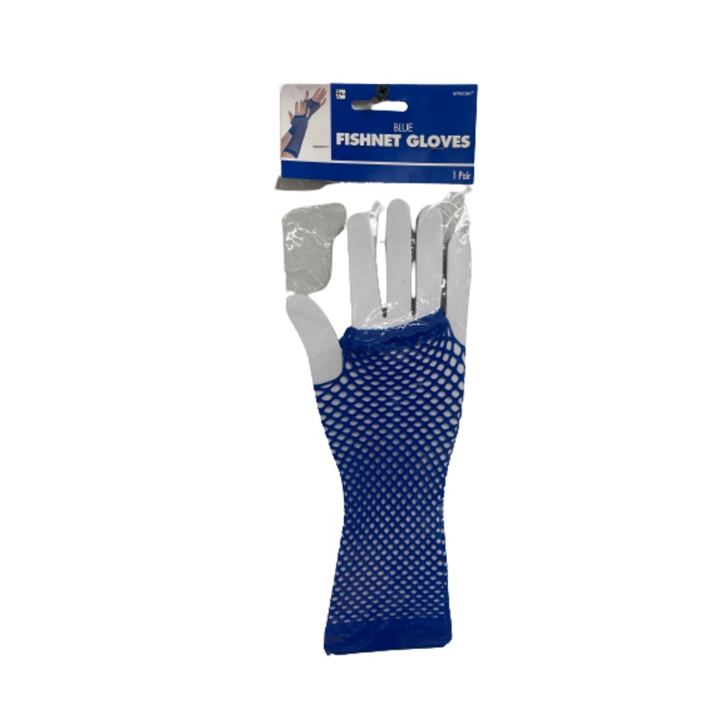 Royal Blue Fishnet Gloves