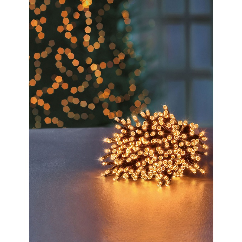 1000 LED Treebrights Vintage Gold Multi-action 25M Lit Length Green Cable