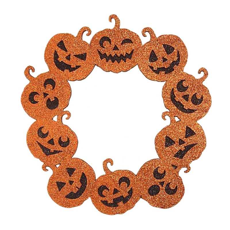 Jack-O-Lantern Glitter Wreath 57168