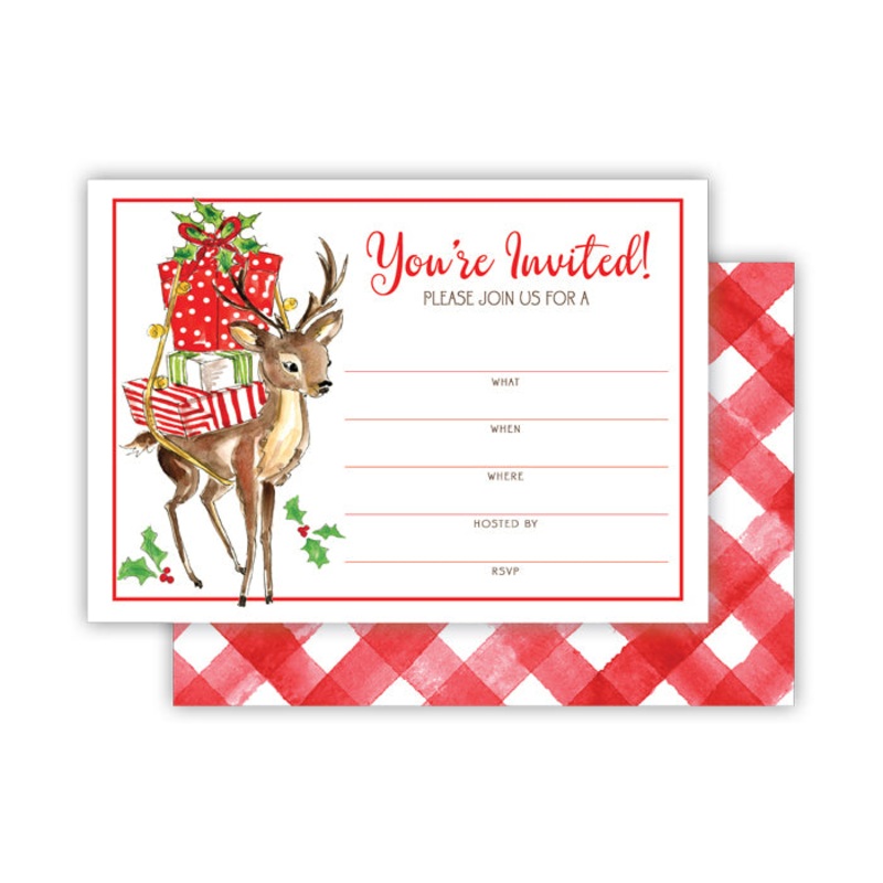 You're Invited Red Buffalo Check Flat Fill Ins