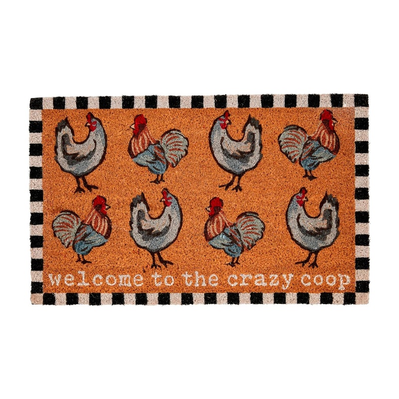 "Welcome To The Crazy Coop" Door Mat