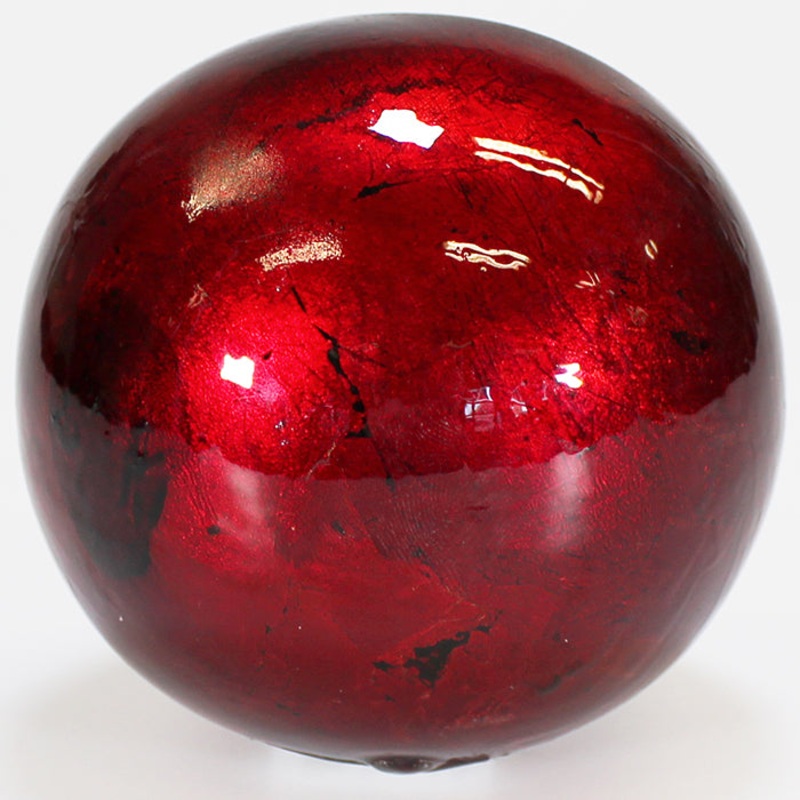 10cm Metallic Mottle Ball - Red
