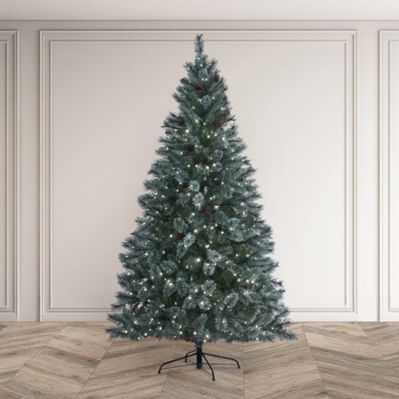 6.5ft Pre-Lit Colour Switch Heartwood Blue Christmas Tree