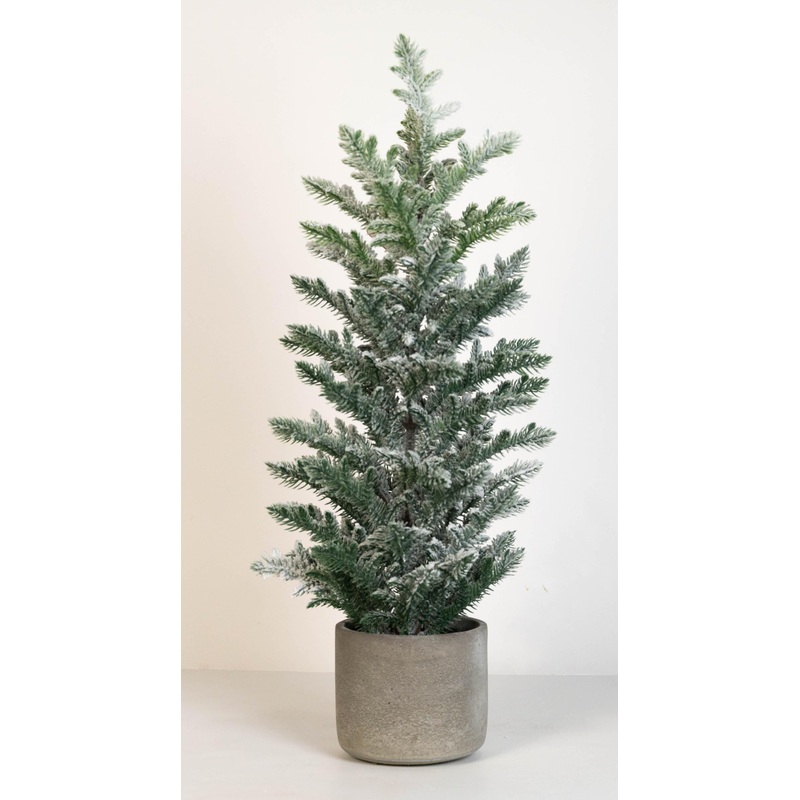 Snowy Pine Tree in Ceramic Pot  24"