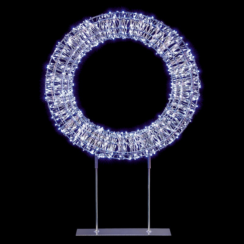 White Table top wreath LED - (H)450mm