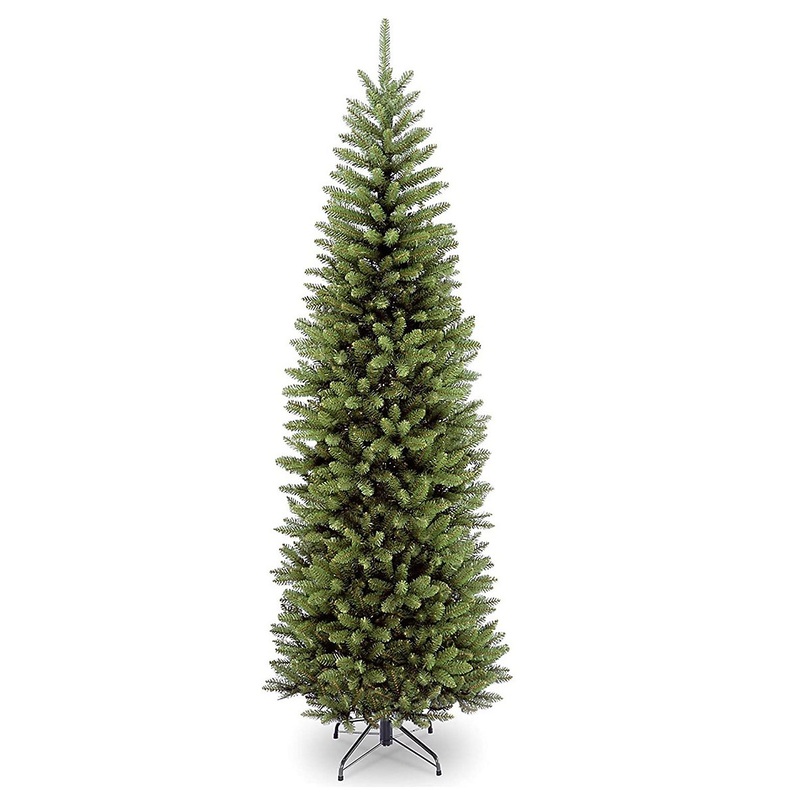 Wadan 7ft Green Pencil Slim Artificial Christmas Tree, 620 Tips Xmas Tree with Strong Metal Stand