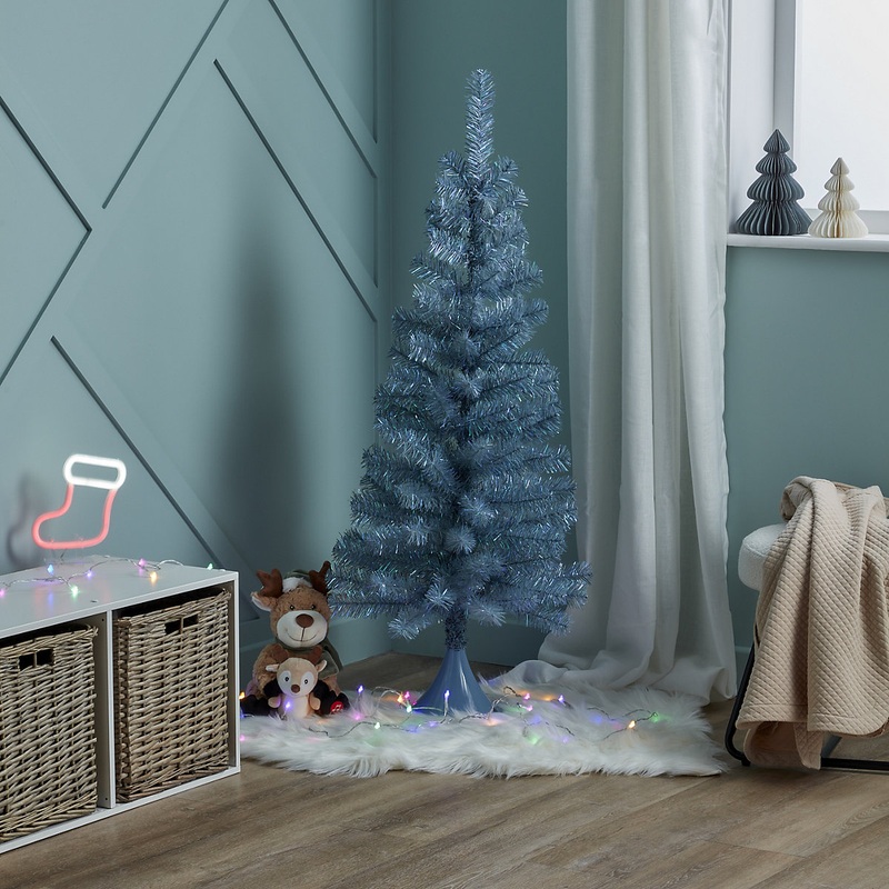 4ft Orelle Wrapped Full Artificial Christmas tree - Blue