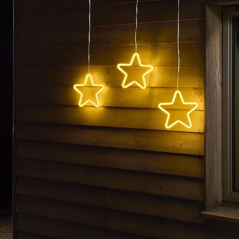 Warm white LED Stars Wall-mounted Silhouette (H) 700mm
