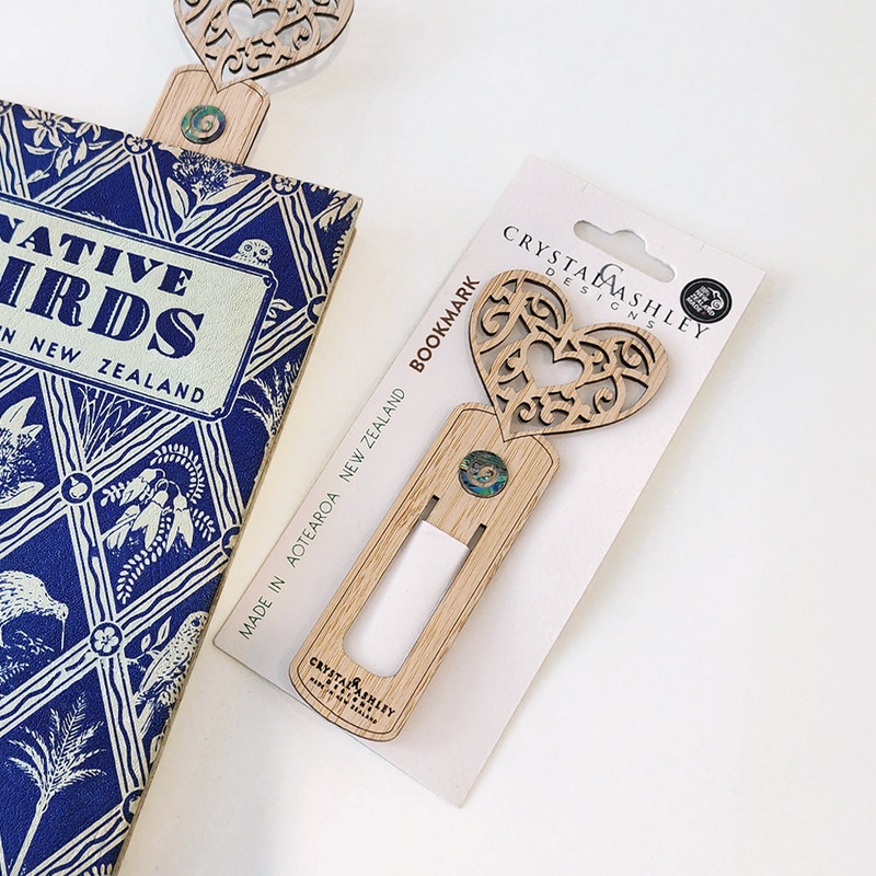 Wooden 'Koru Heart' Bookmark