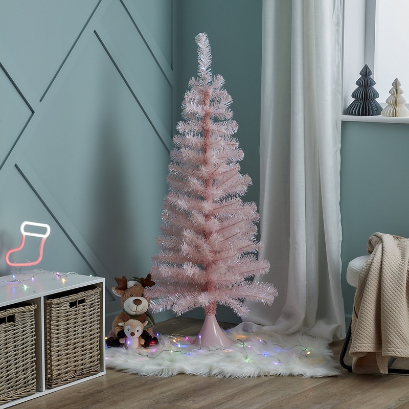 4ft Orelle Wrapped Full Artificial Christmas tree - Pink