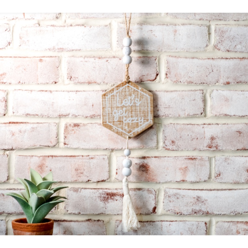 "Let's Get Cozy" Beaded Hanger