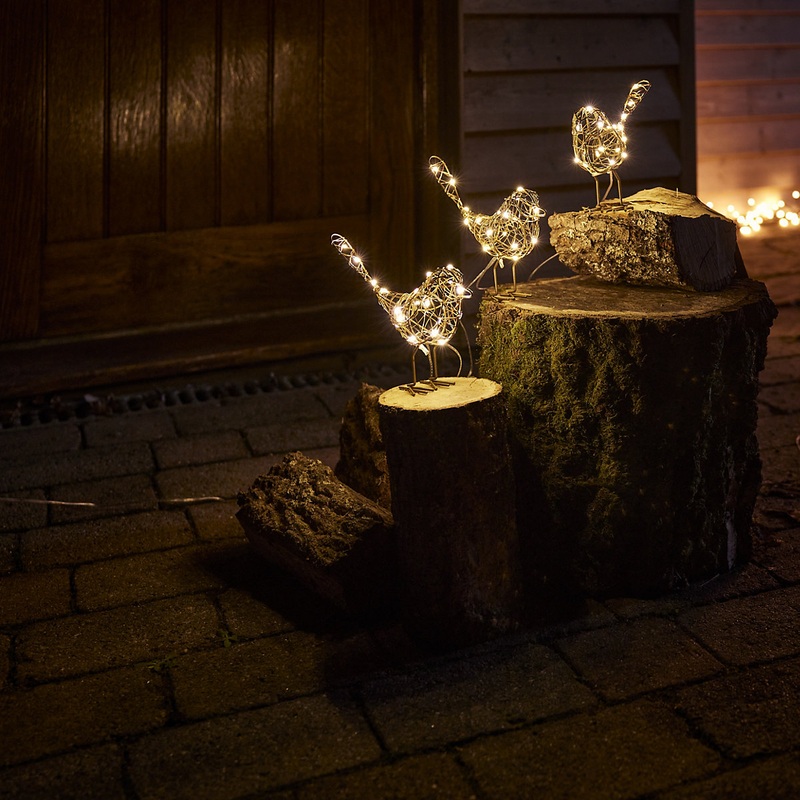 Warm white LED Birds Freestanding Silhouette (H) 160mm