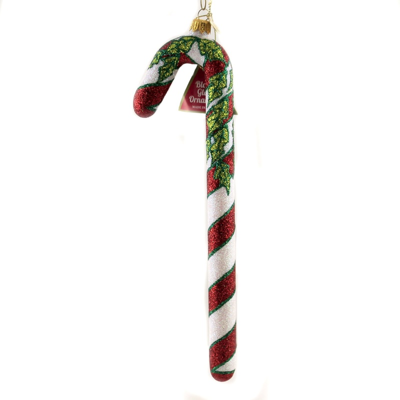 10.25 " Holly Leaf Candy Cane 47318