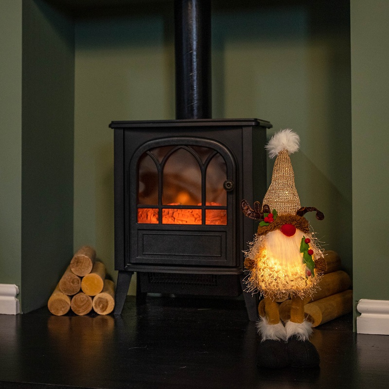 46cm Battery Operated Light up Standing Christmas Reindeer Gonk with Warm White LEDs